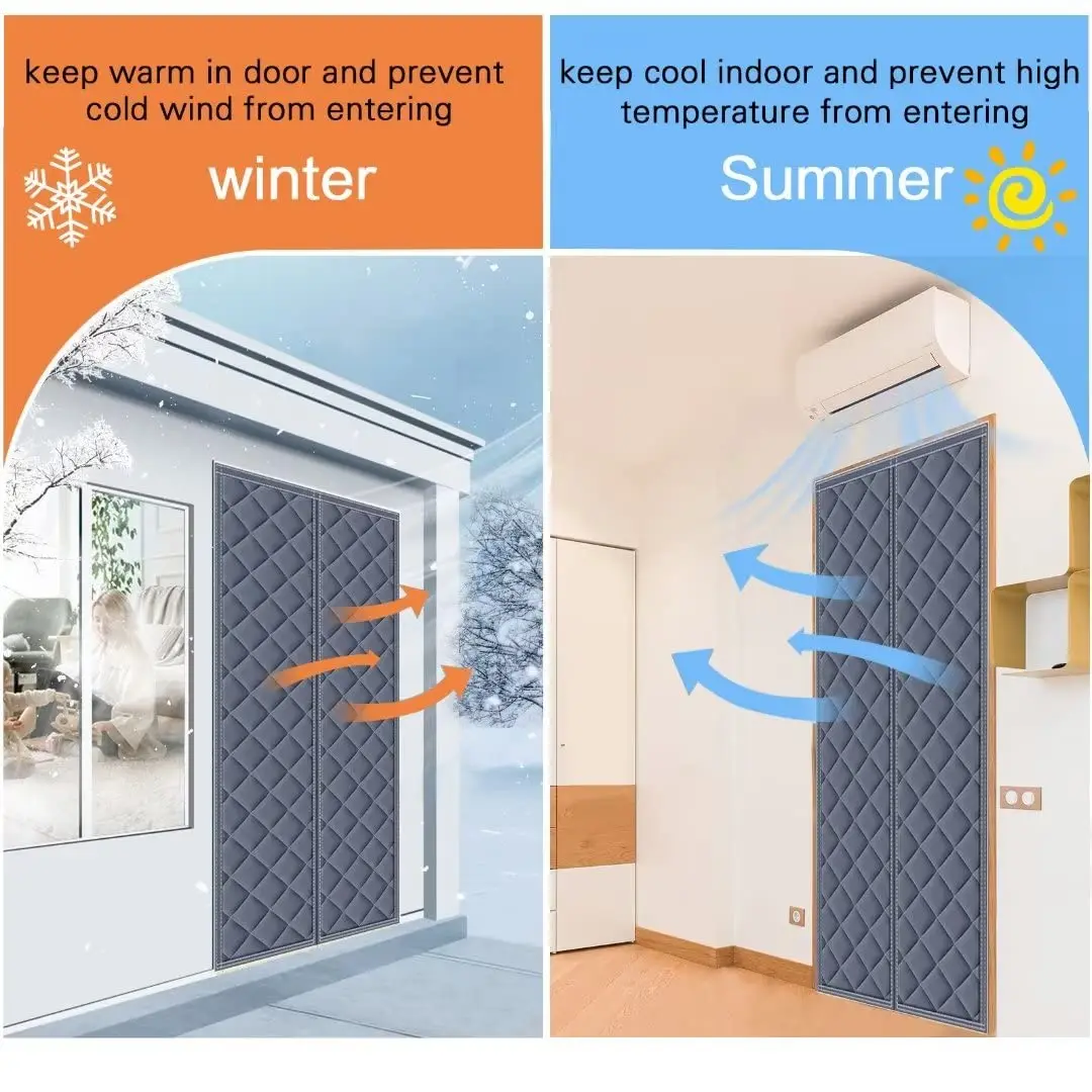 Cortinas gruesas de algodón autoabsorbentes para el hogar, aislamiento térmico, partición, cortinas frías, Otoño e Invierno Cortinas gruesas de algodón autoabsorbentes para el hogar, aislamiento térmico, partición, cor