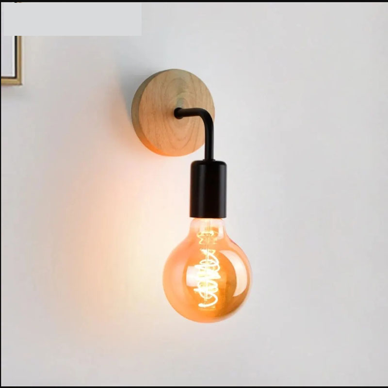 Lâmpada de parede de madeira do vintage arandela luzes de parede luminária e27 cabeceira retro vintage lâmpada decoração industrial sala jantar quarto luz