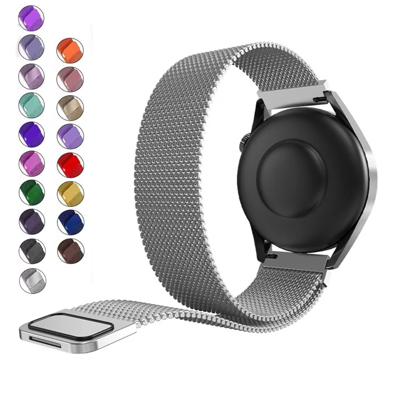 Milanese Loop สําหรับ Samsung Galaxy watch 6 5 4 คลาสสิกสายโลหะ 20 มม.22 มม.สร้อยข้อมือ huawei gt/Amazfit GTS 4/GTR 2e/Bip 3-5