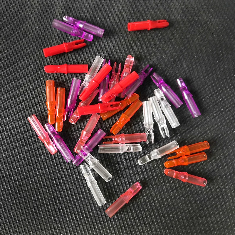 50 Uds flecha de tiro con arco Nock para ID 6,2mm OD 7,6mm eje de flecha de fibra de vidrio de carbono cola de flecha accesorios de tiro de caza