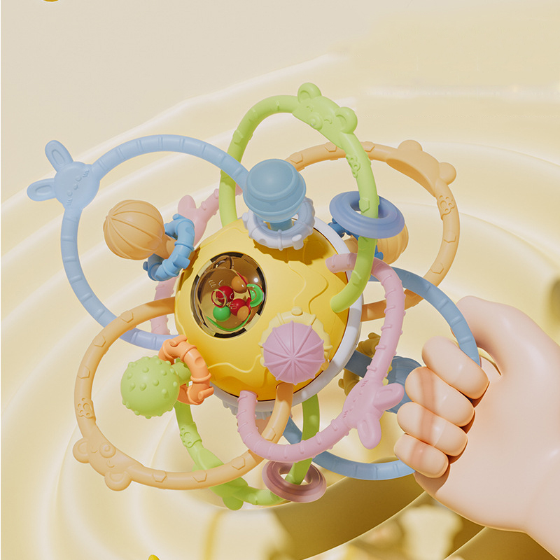 Hochet en Silicone pour Bébé de 0 à 12 Mois, Développement Sensoriel, Balle à Saisir à la Main, Jouets Doux pour Bébés