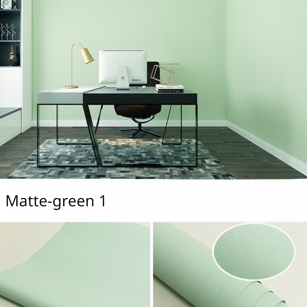 Papel de parede autoadesivo, cor sólida, série verde, à prova d'água, quarto, sala de estar, mesa, guarda-roupa, decoração de parede