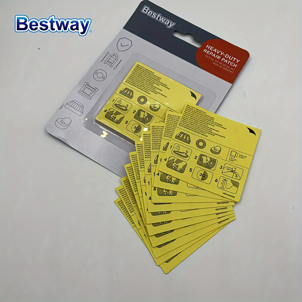 Bestway 62068 10-delige onderwater zelfklevende reparatiepatch, reparatieset voor zwembadpatches, reparatiepatch voor lekke banden voor zwembad