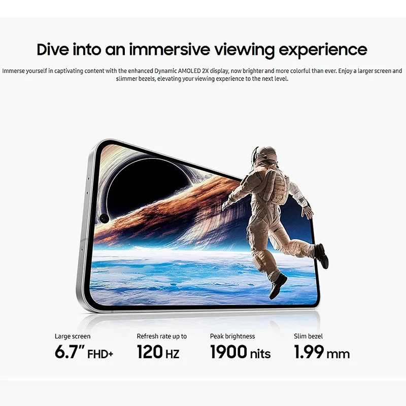 Samsung Galaxy S24 Fe 5G Smartphones NFC Samsung Exynos 2400e Deca-Core 120 Hz Kamera 50MP Flaming