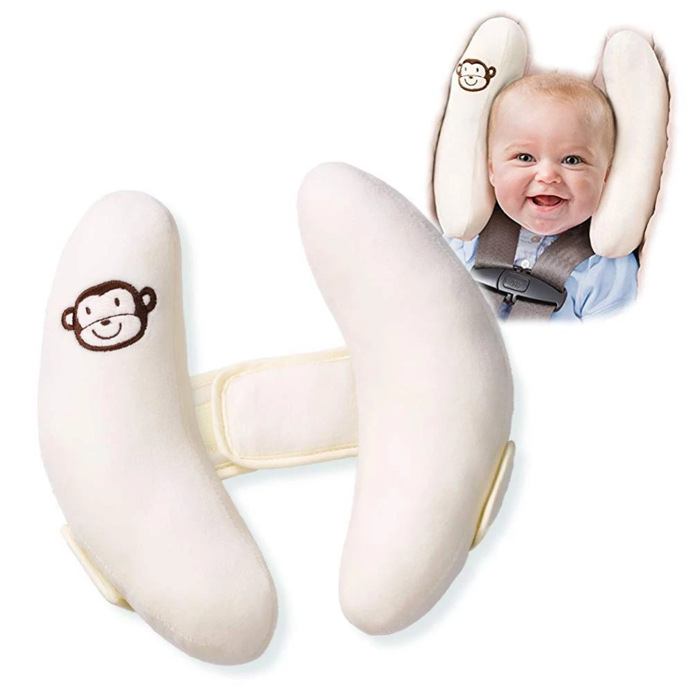 Adjustable Baby Head Neck Support, Portable Toddler Banana Travel Pillow for Car Seat Stroller, Offers Protection Safety for Kid