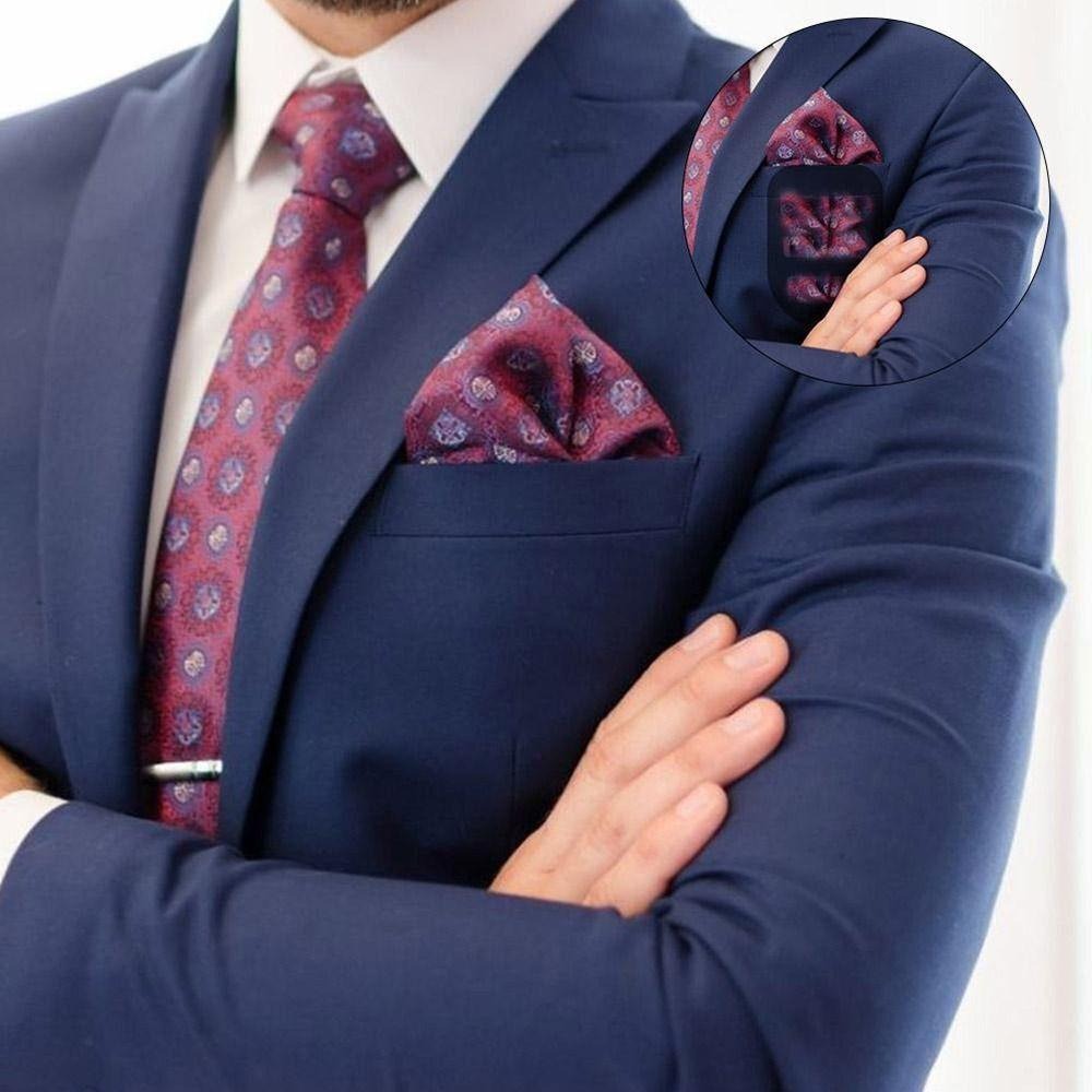 Neue PP Einstecktücher Halter Schwarz Universal Größe Taschentuch Keeper Schal Seide Feste Clip Männer