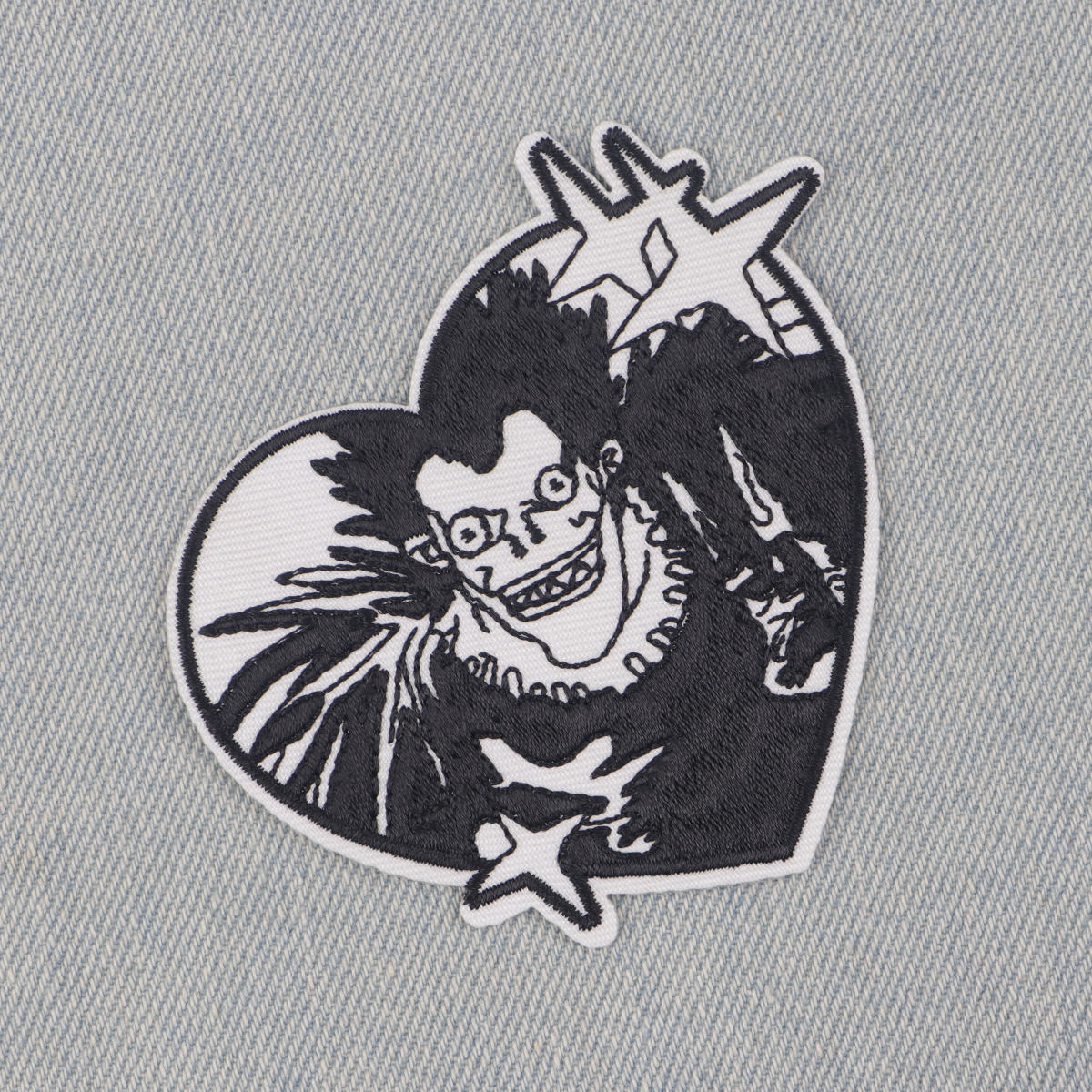 黒と白の悪魔の刺繍パッチ、服のステッカー、アップリケ、クールなバッジ、DIY、黒、白