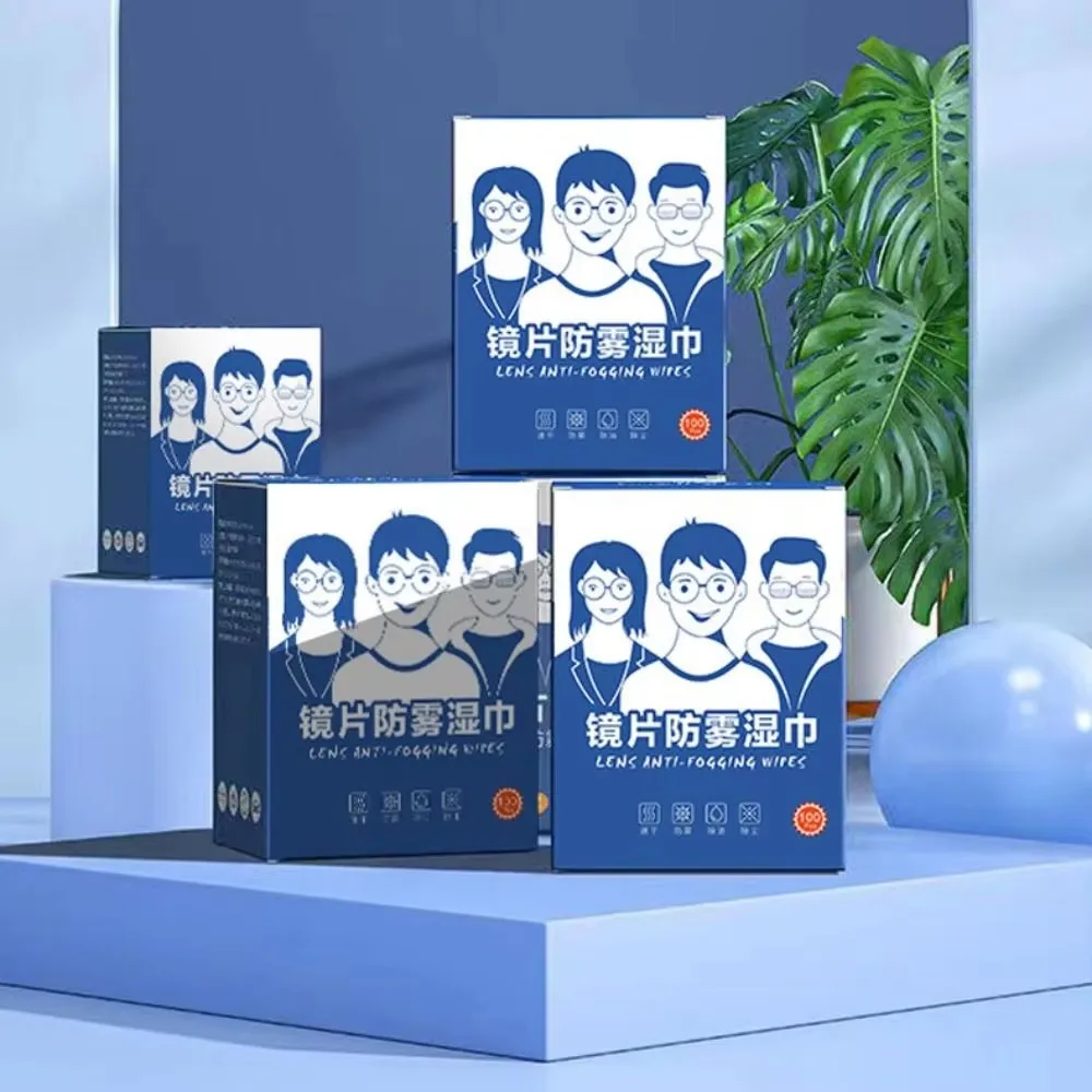 100PCS ทิ้งแผ่นทําความสะอาดแว่นตา Traceless Quick Drying Anti-FOG ผ้าเช็ดทําความสะอาดแว่นตากําจัดฝุ่นลบน้ํามัน