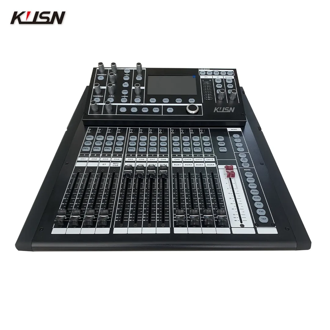 KI-16 16 Channel 2 Group Professional Audio Mixing Console Digital Sound Mixer Console With 5-inch Touchscreen Display USB