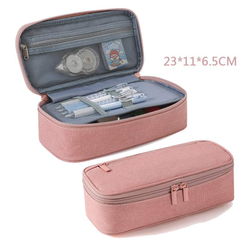Double-layer Oxford Cloth Stationery Storage Pen Case Large Capacity High Appearance Level Pen Case Pencil Box