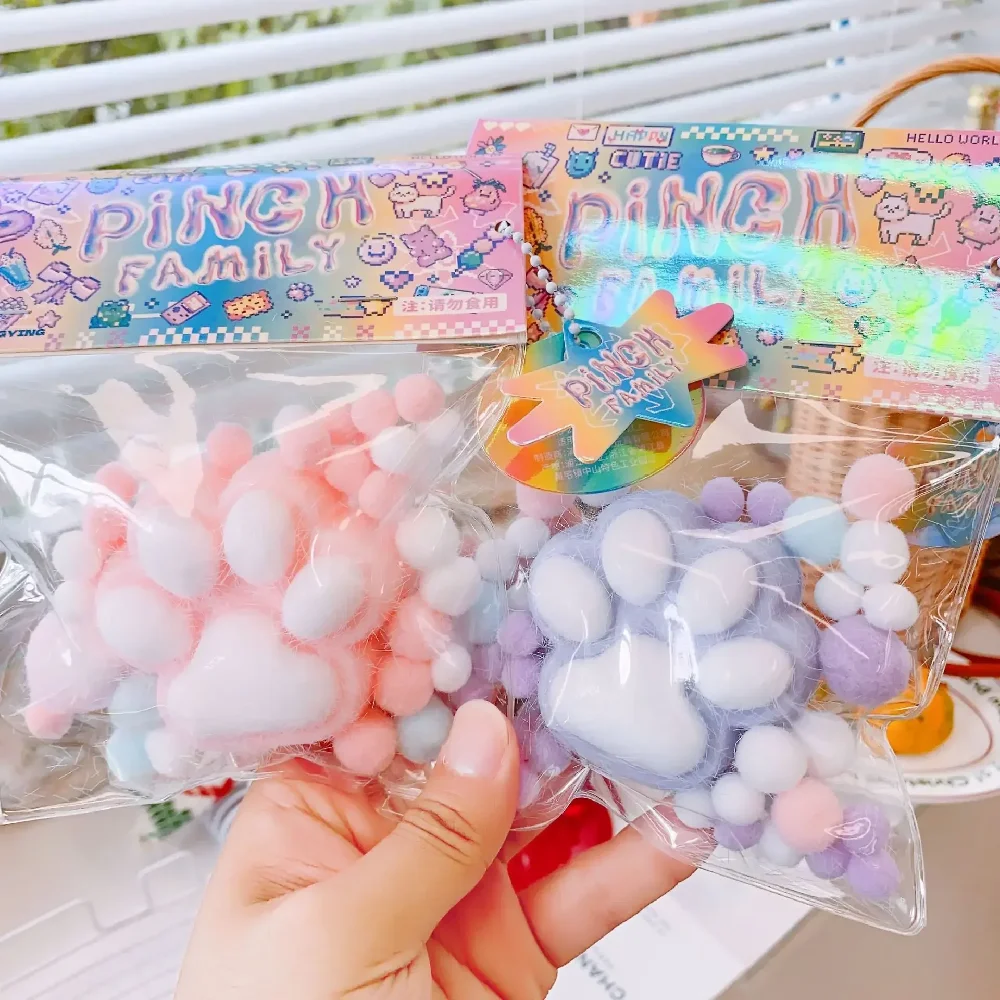 TPR Cat's Paw ขนสัตว์ความเครียดบรรเทา Squishy ของเล่น Fidget ของเล่น Mini Kawaii Plush Cat Paw ซิลิโคนขนาดเล็ก Cat Paw น่ารักสีชมพูแมวเท้า
