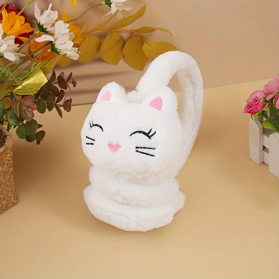 Korean Version Autumn and Winter Plush Warm Earmuffs, Plush Cute Cartoon Cat Earmuffs, Protect Ears From Cold