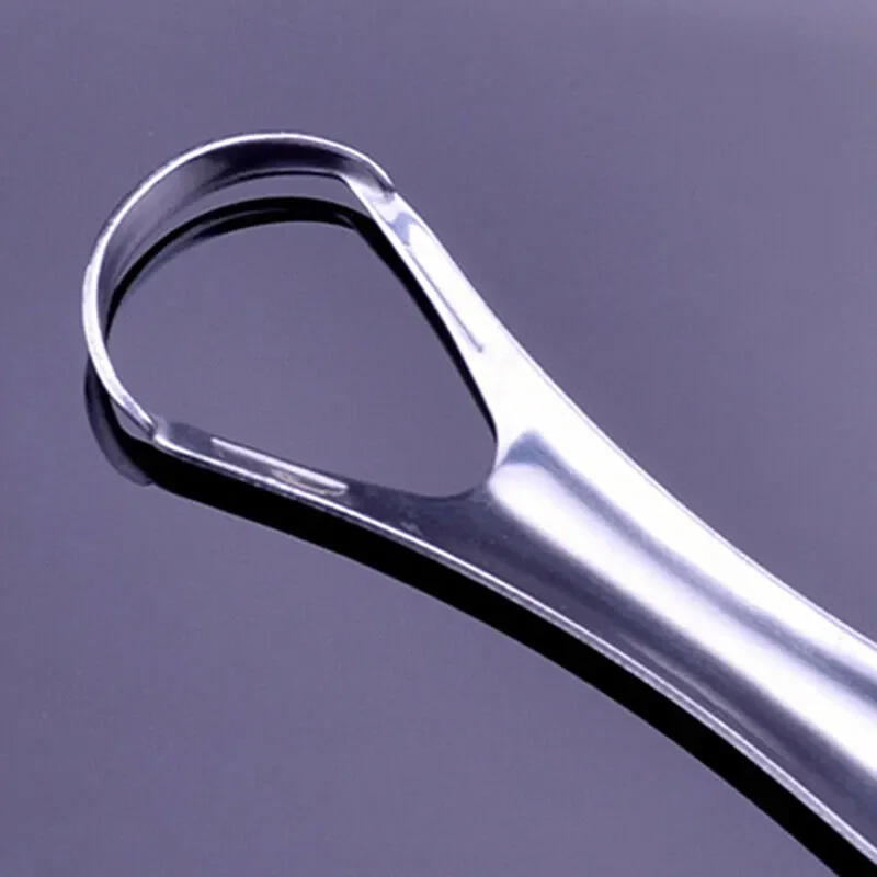Portable Single Layer Tongue Scraper Reusable Stainless Steel Oral Mouth Brush Case Non-slip Handle Tongue Scraper Tongue Clean