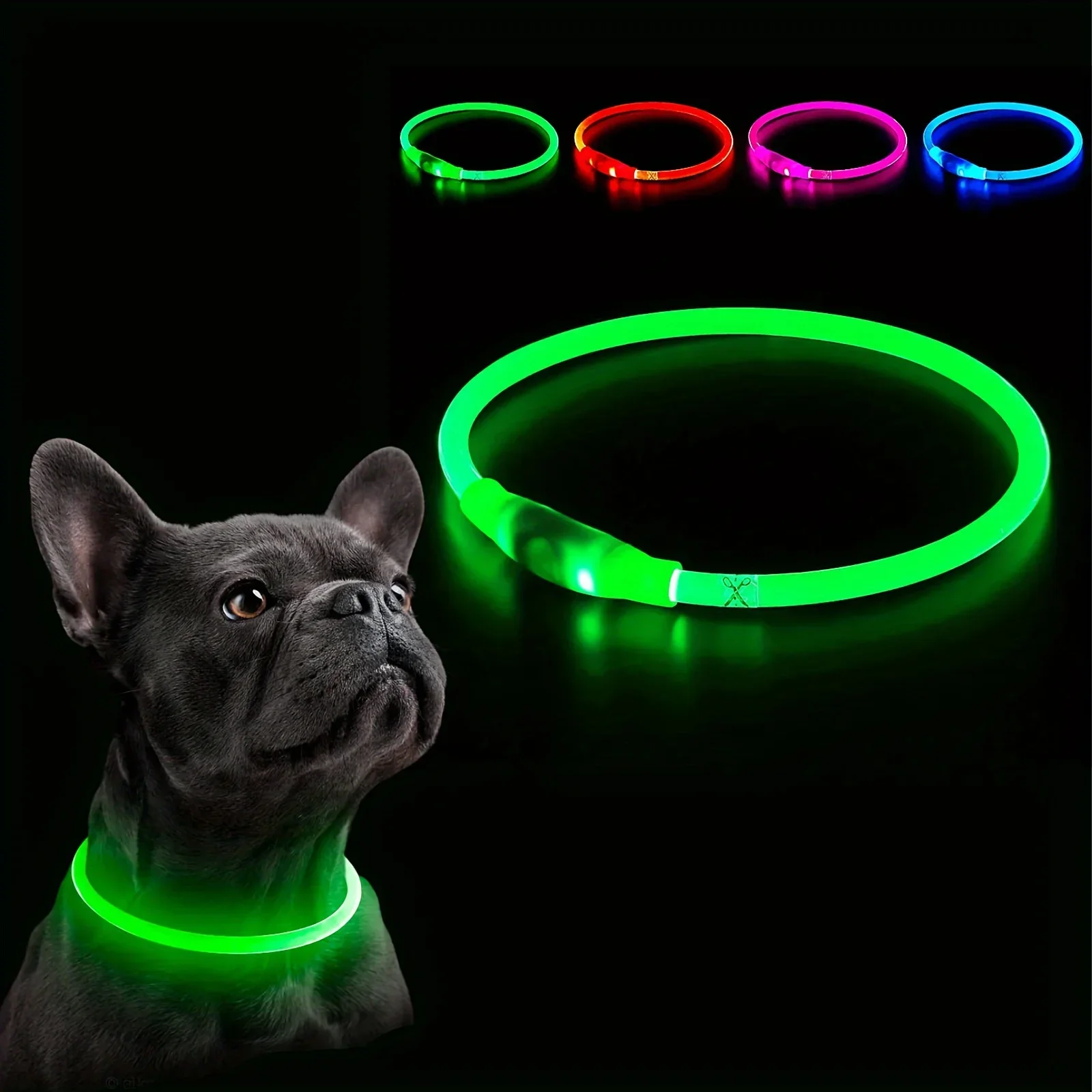 Pet dog LED light collar luminous anti-lost dog collar USB charging dog necklace collar large medium small