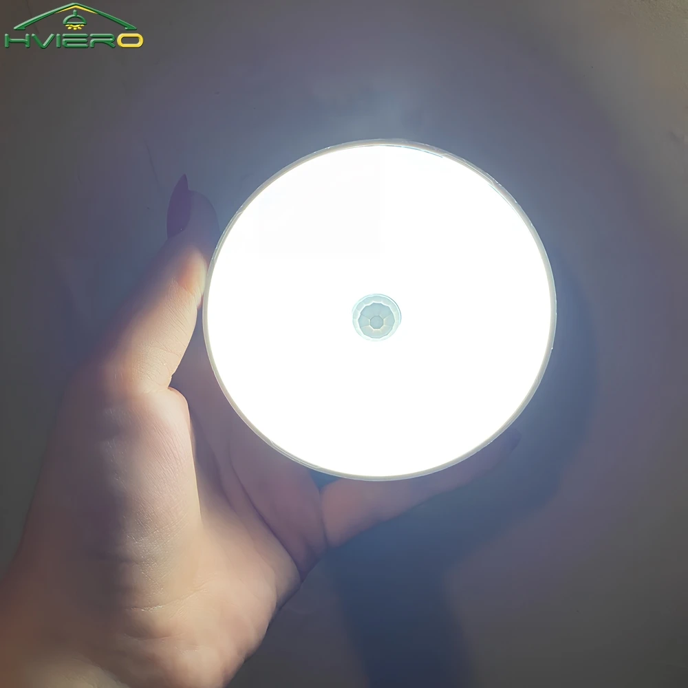 Sensor de movimento sem fio luz noturna quarto 8led detector decoração da parede lâmpada redonda escada armário quarto cabeceira guarda-roupa lâmpadas
