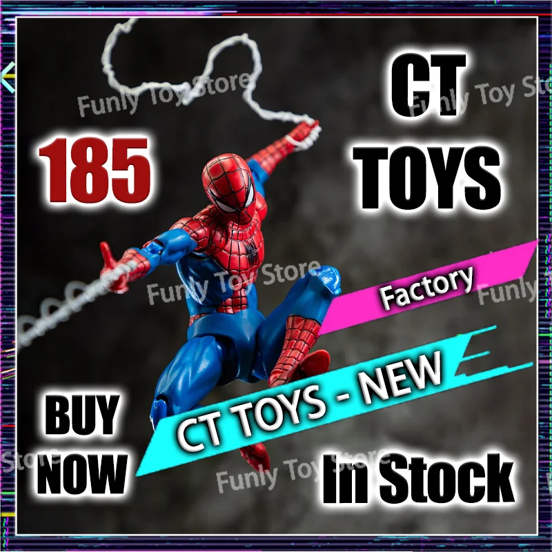 In Stock Ct Toys Spiderman Figure Mafex 185 The Amazing Spider-Man SHF Anime Action Figure Customized Gifts Toys