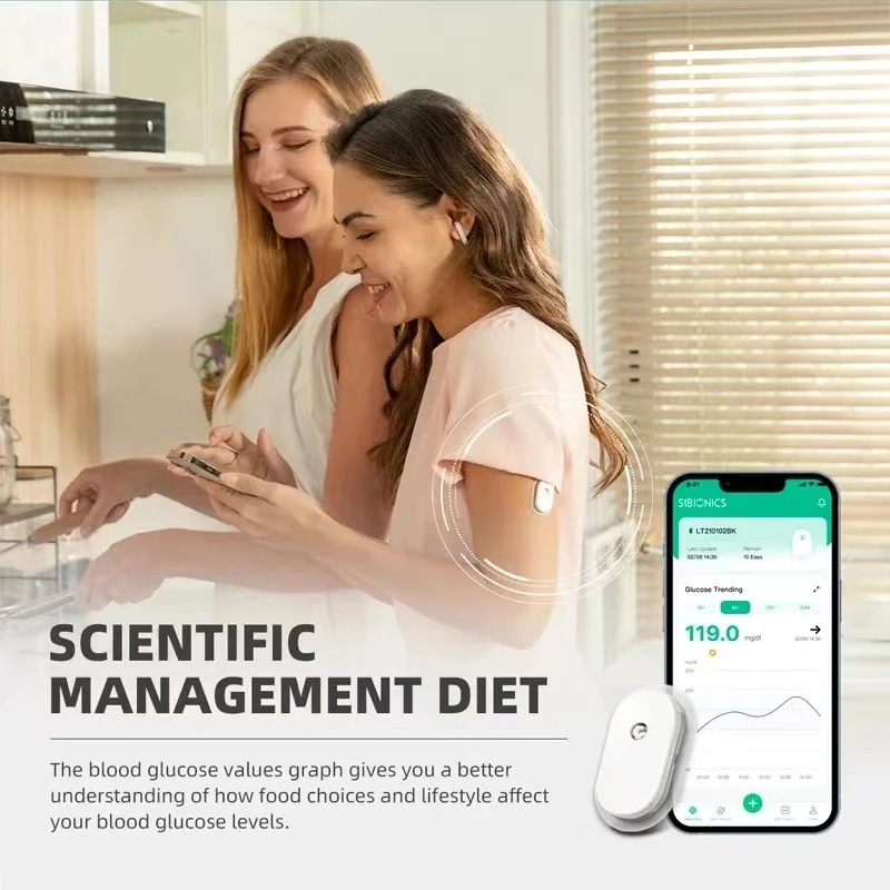 Sibionics Dynamic Glucose meter 24h Real-time Non-invasive Glucose monitoring Freestyle Libre Sensor CGMS Monitoring  smart APP