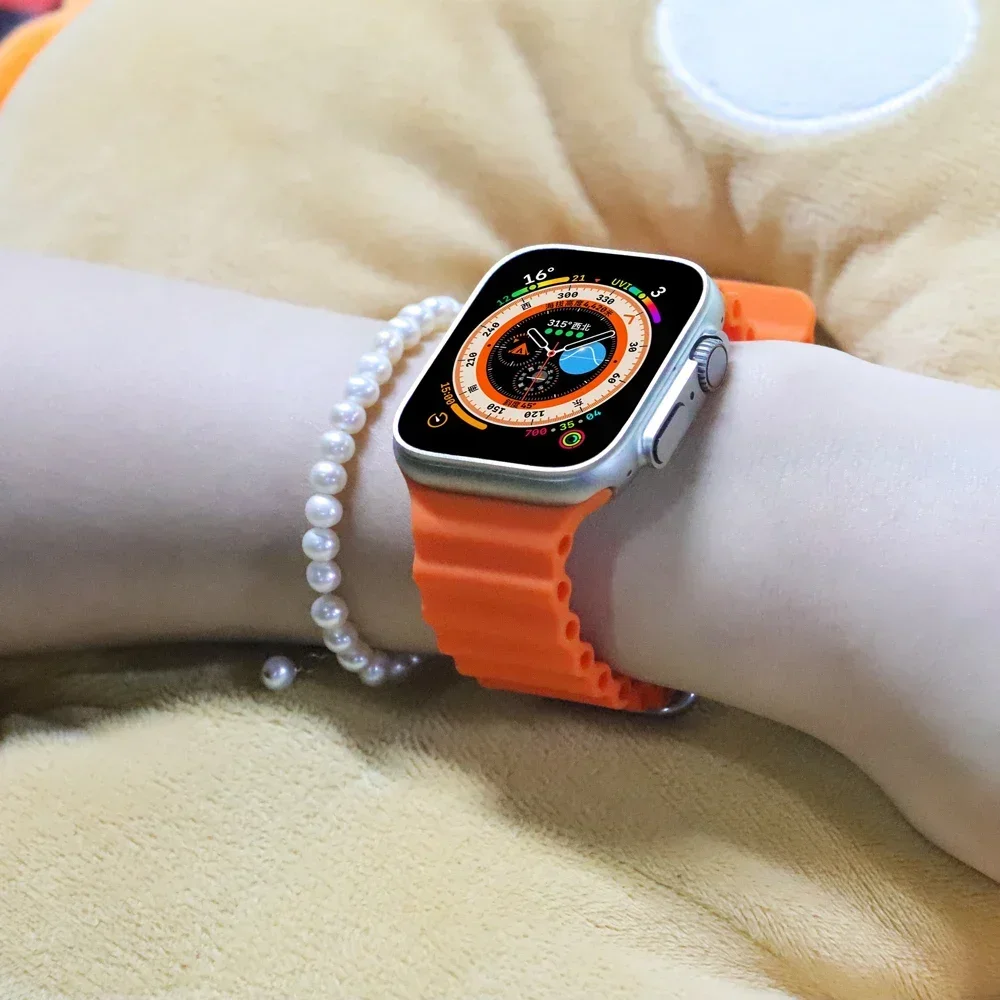 Cinturino in Silicone per cinturino 44mm 40mm 49mm 45mm 41mm 38mm accessori bracciale correa iWatch serie Ultra 2 7 6 5 se 8 9