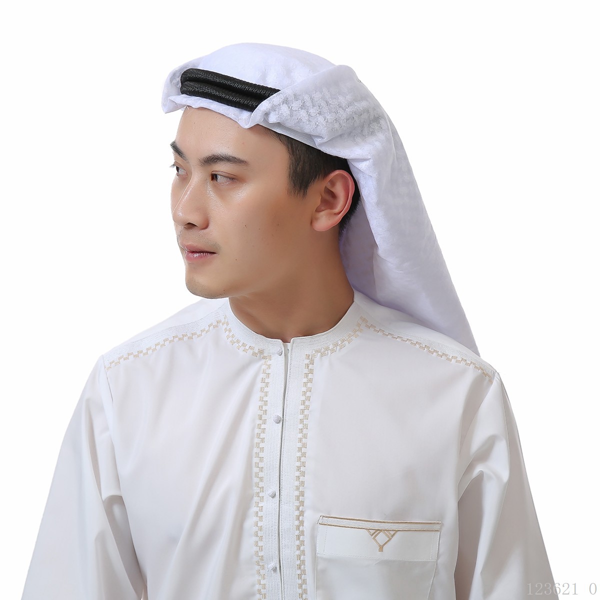 Lenço masculino Arábia Saudita Lenço masculino Dubai Xale longo masculino após faixa de cabeça