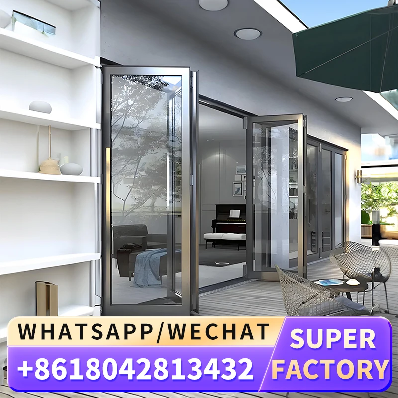 amazing aluminium profile tempered glass sliding folding frameless door partition