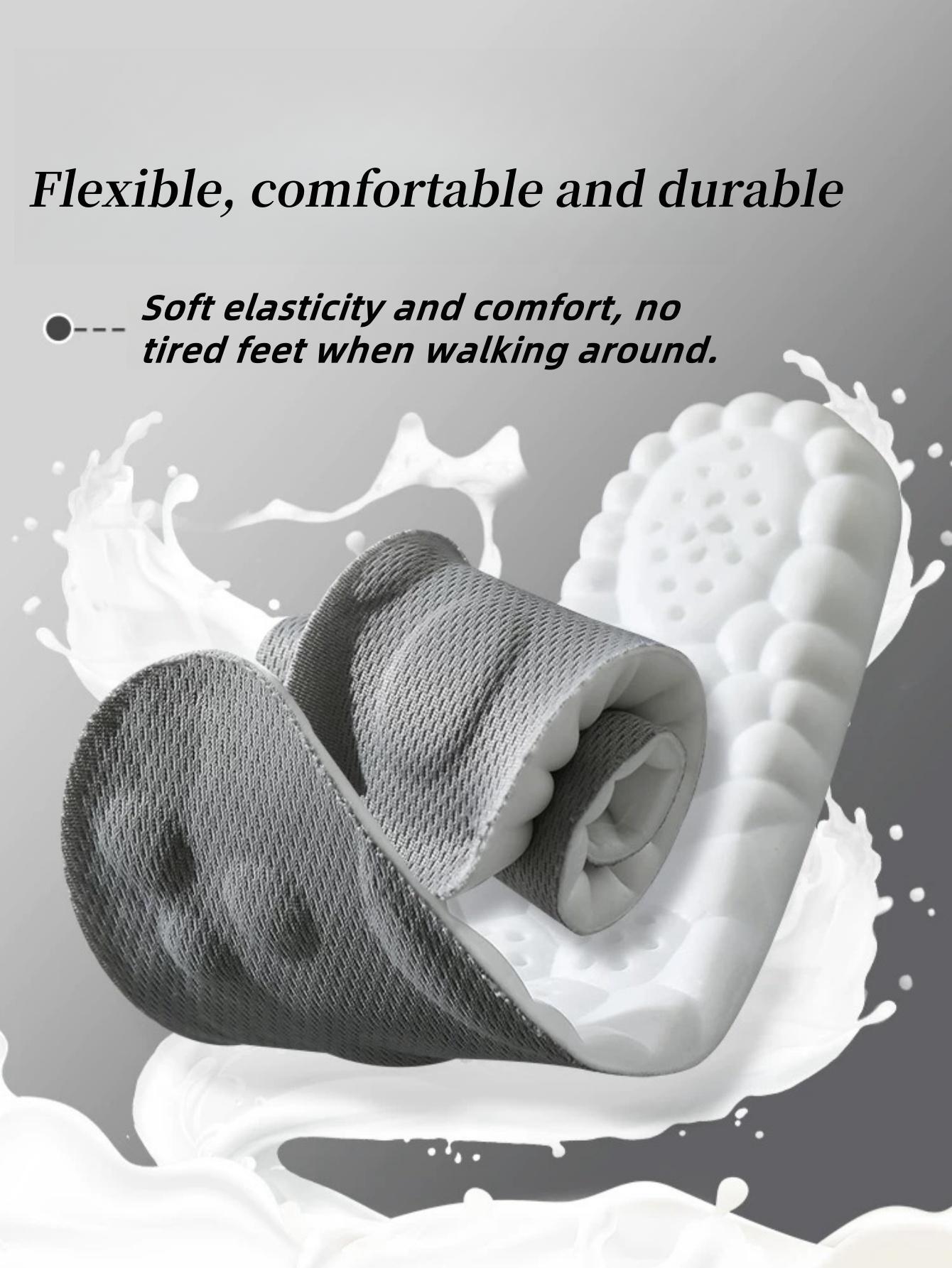 Plantilla deportiva con absorción de sudor y transpirable, plantilla elástica súper suave y cómoda, 2 uds.