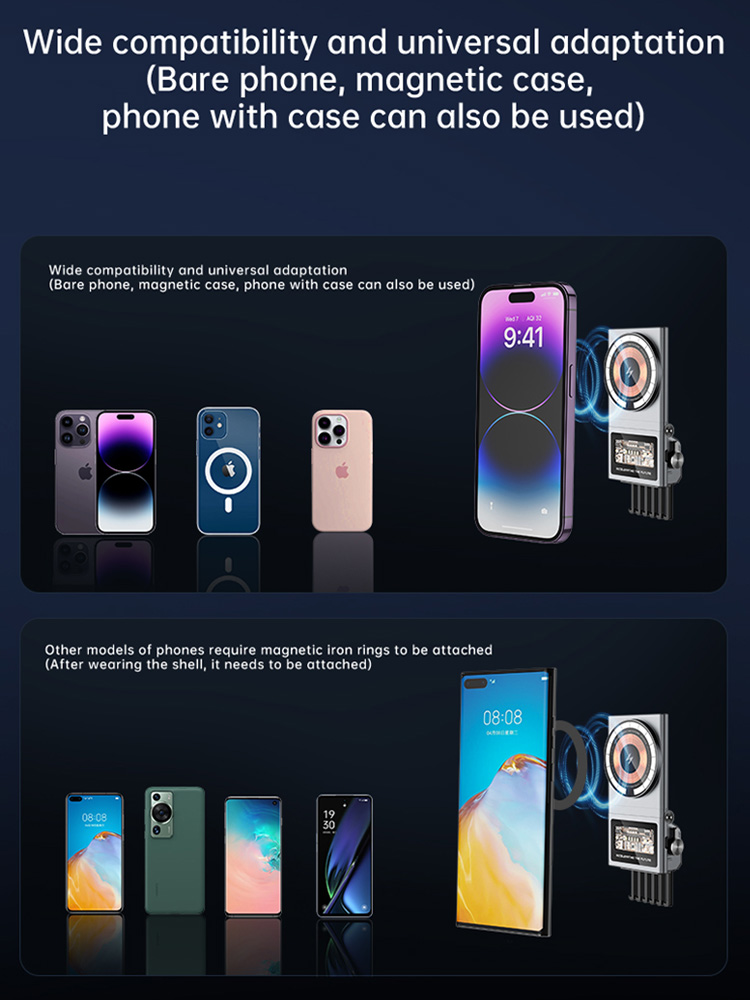 2024 New Tesla Phone Mount For Tesla Model 3 Model Y Car Phone Holder 15w Magnetic Wireless Charging Stand For Magsafe iPhone