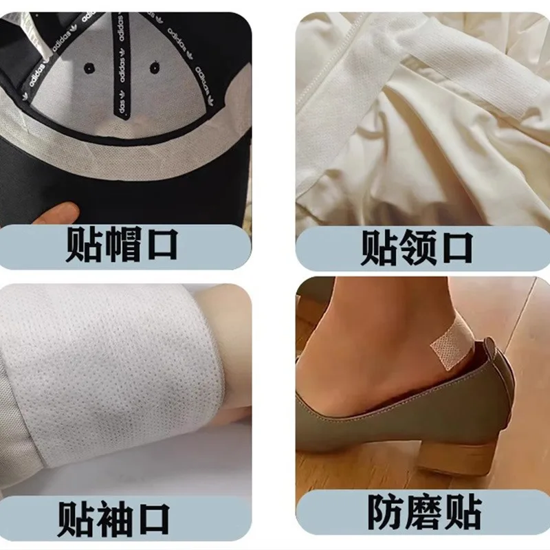 自己粘着性の通気性のある汗吸収パッド,使い捨ての襟,白いTシャツ,襟の帽子,粘着性のステッカー,新しい
