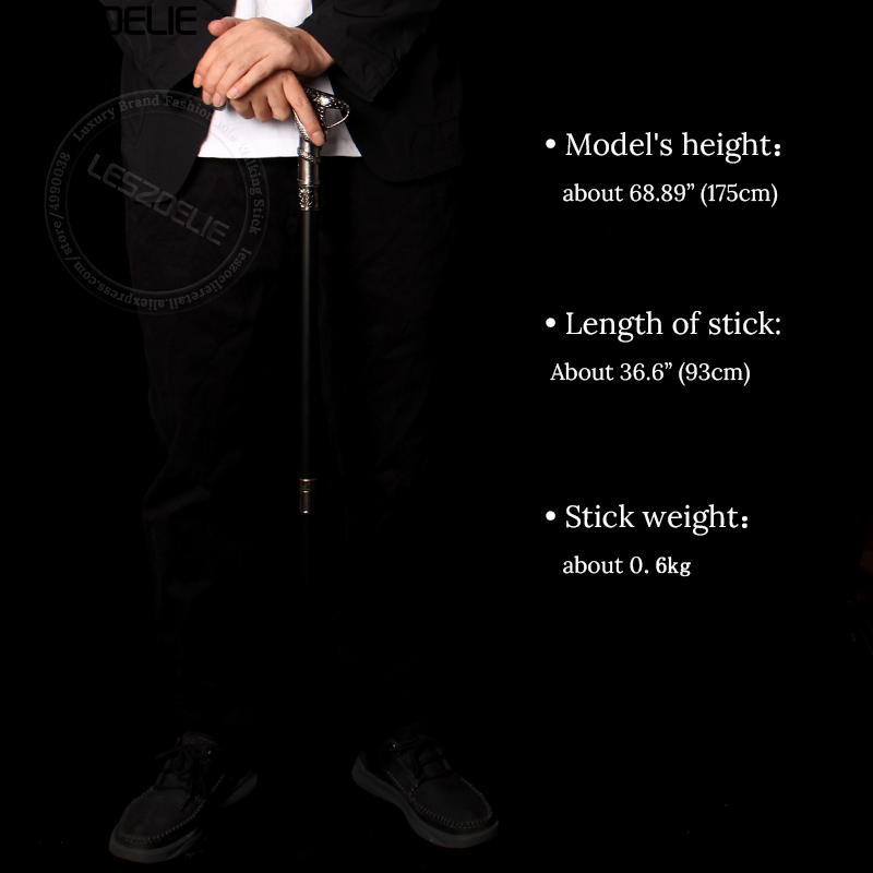 หัวงูหรูหราเดิน Cane สําหรับชายแฟชั่นตกแต่งเดิน Stick Man Vintage Cane Party โบราณ Stick Elegant Hand Stick