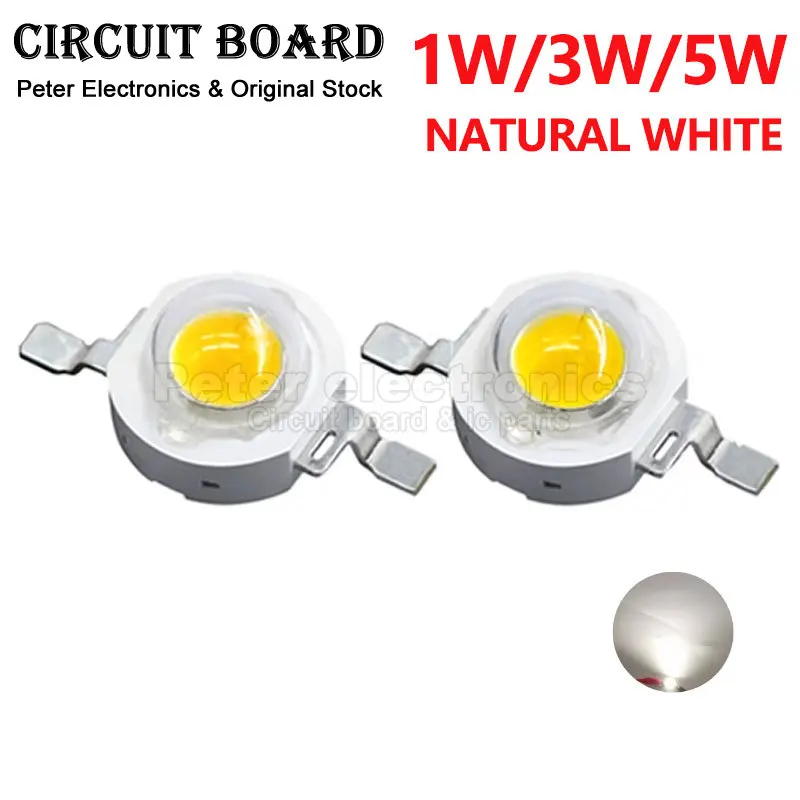50 pz 1W 3W 5W LED ad alta potenza 1W 3W 5W bianco naturale (4000-4500K) lampadine a Chip LED SMD COB diodi coltivano perline luminose