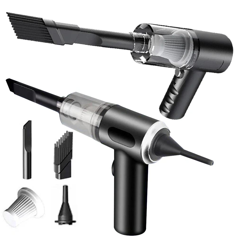 Aspirador de coche inalámbrico portátil, aspirador inalámbrico de doble uso para el hogar y el coche, potente aspirador de alta potencia de 120W