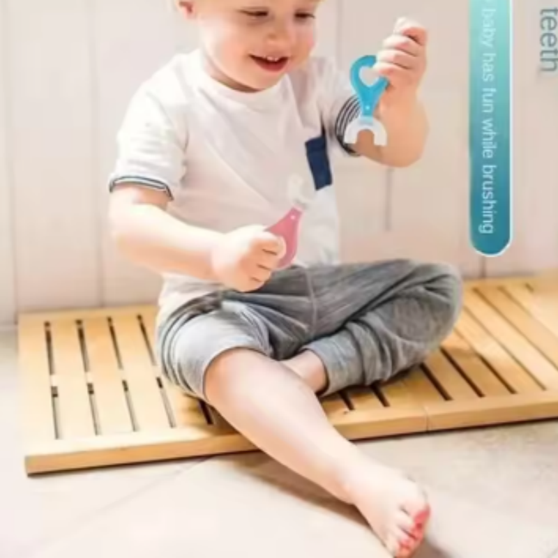 2 stks U-vormige Kindertandenborstel Baby Tanden Reinigen Poetsinstrument Kinderen Mondreiniging Tandenborstel Poetsen Gereedschap