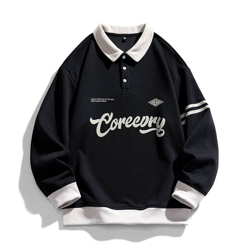 남성 오버 사이즈 대비 색상 옷깃 스웨트 봄 힙합 streetwear 스웨트 하라주쿠 야구 유니폼 까마귀 남성