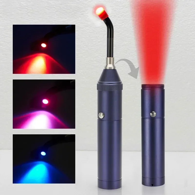 Dispositivo de terapia de luz vermelha, tratamento de dor fria, varinha de terapia de luz infravermelha para boca, nariz, orelha, joelho, pés, mãos, tornozelo