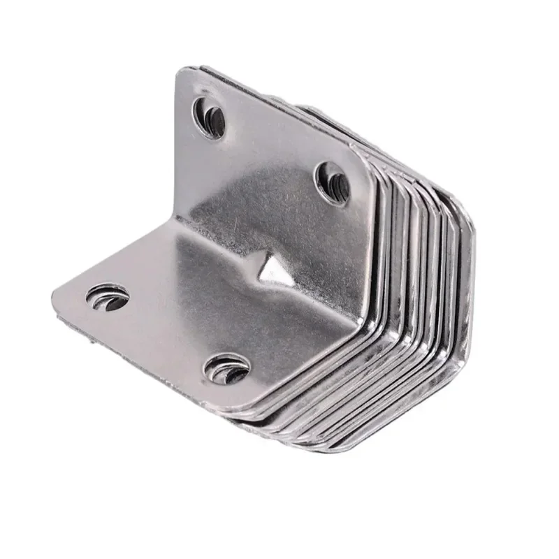 Stainless Steel L-Shaped Corner Code 90 Degree Laminated Furniture Plate Hardware Right Angle Bracket Cabinets Small Connectors