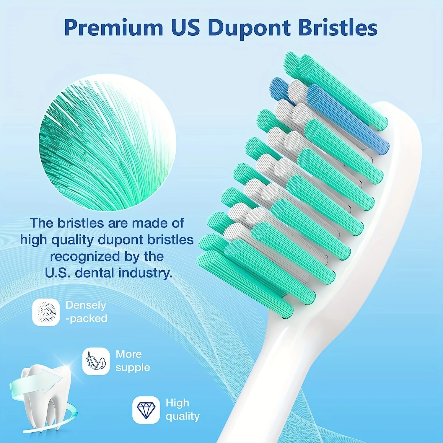 4pcs Electric Toothbrush Replacement Heads Compatible with Philips Sonicare, Soft Replacement Tooth Brush Heads Compatible with