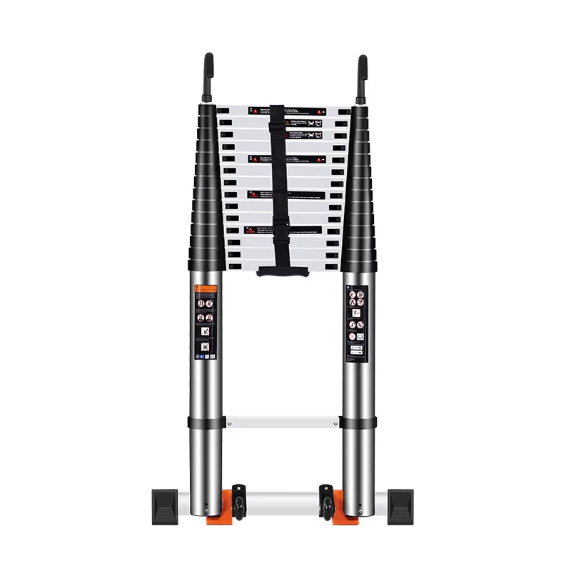 Lightweight Single-Sided Aluminum Folding Retractable Loft Ladder with Hooks Telescopic Design for Household & Hospital Use