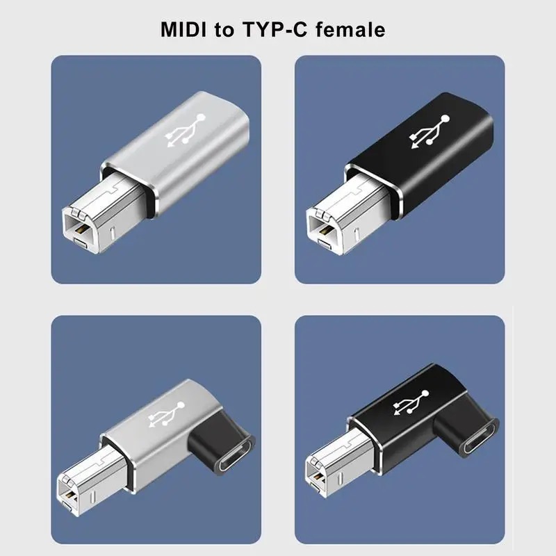 Clearance_USB 2,0 adaptador de impresora USB tipo C a tipo B macho para impresora disco duro Base máquina de Fax escáner USB 2,0 tipo C impresión