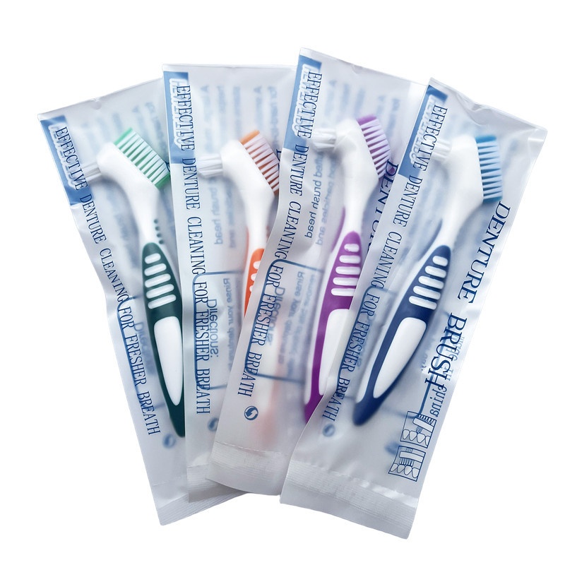 Cepillo de limpieza para dentaduras postizas, brocha Invisible de doble cara, 1 unidad