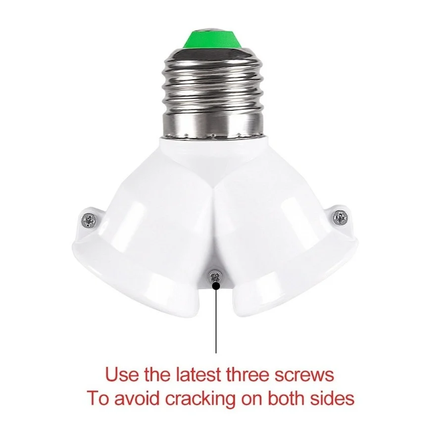 RnnTuu-Base de bombilla LED E27, adaptador divisor E27 a 2-E27, portalámparas E27, alta calidad