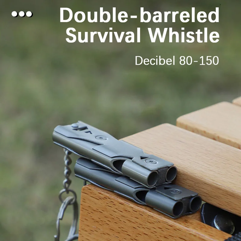 Sifflet de survie Double Tube, sifflet sonore d'éclatement, sifflet SOS d'extérieur en acier inoxydable, sifflet de sauvetage au tremblement de terre à haute fréquence