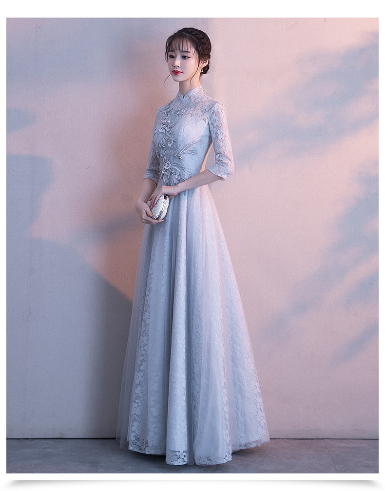 Outono novo anfitrião elegante atmosfera digna princesa banquete vestido de emagrecimento