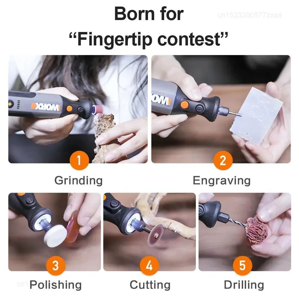 Worx WX106 Rotary Tool 8V Draadloze Mini Boor Graveren Slijpen Polijstmachine USB Lader Variabele Snelheid Power Tools Set
