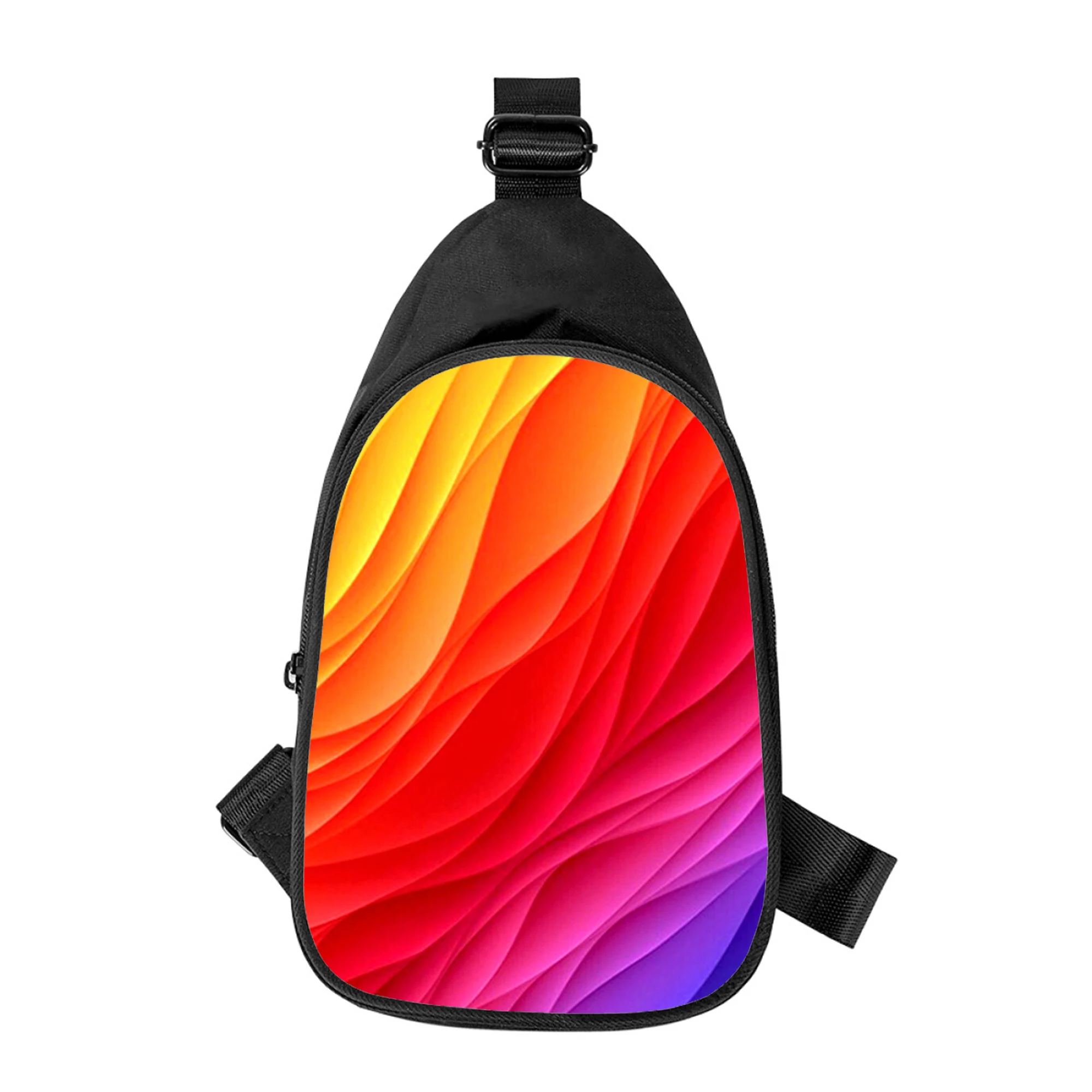 Mode Kunst Regenbogen 3D-Druck neue Männer Kreuz Brusttasche diagonal Frauen Umhängetasche Ehemann Schule Taille Pack männliche Brust Pack