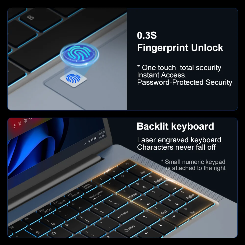 Ninkear Gaming-Laptop N16 Pro 16-Zoll 13. Generation Intel i7-13620H 32 GB DDR4 + 1 TB SSD 2,5 K IPS 120 Hz Fingerabdruck-Entsperrung WiFi 6