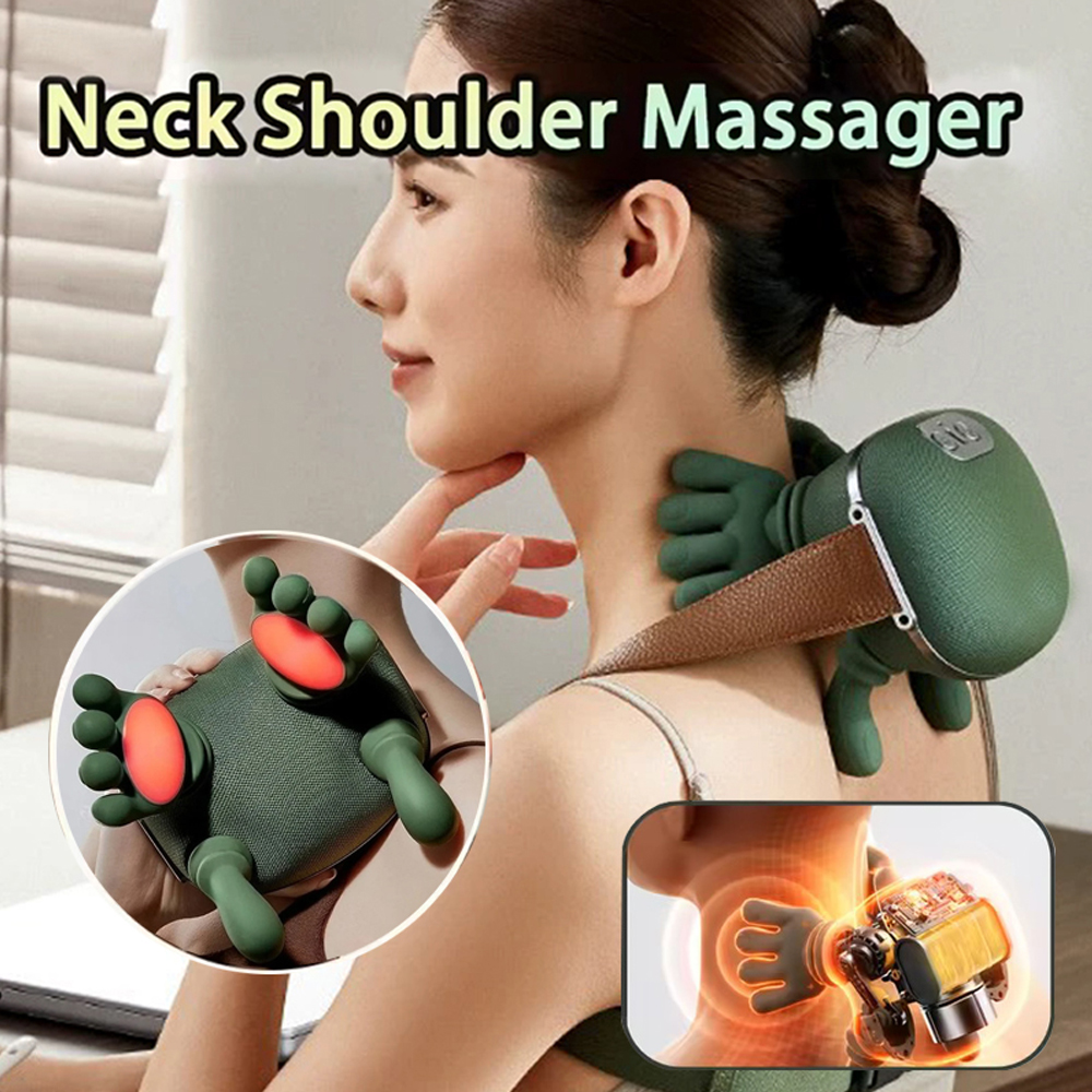 Bionic Neck Shoulder Massager Heated Back Massagers Electric Kneading Muscles Massage Pillow Neck Waist Leg Body ﻿3-Level Modes