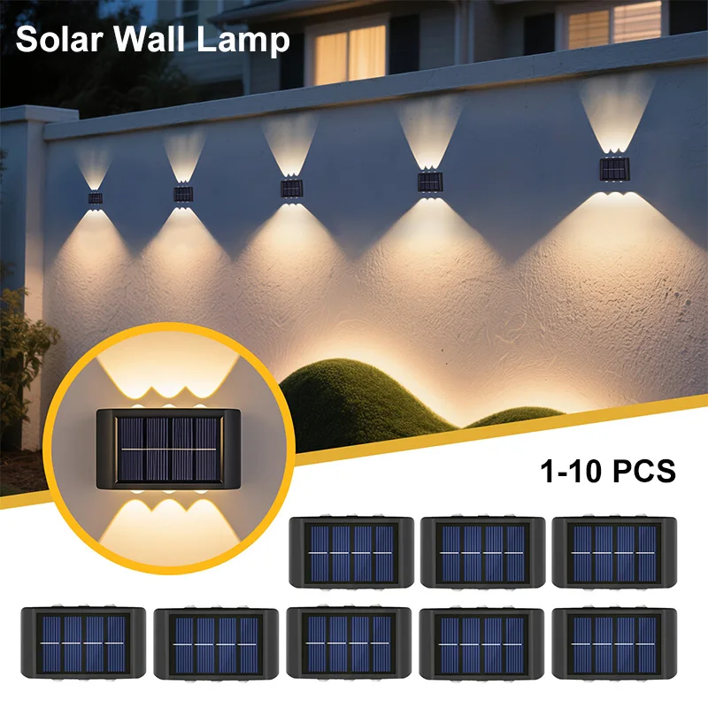1-10PCs Solar Wall Lights Outdoor Waterproof Solar Lights LED Lighting For Home Garden Yard Fence Decor Lamps