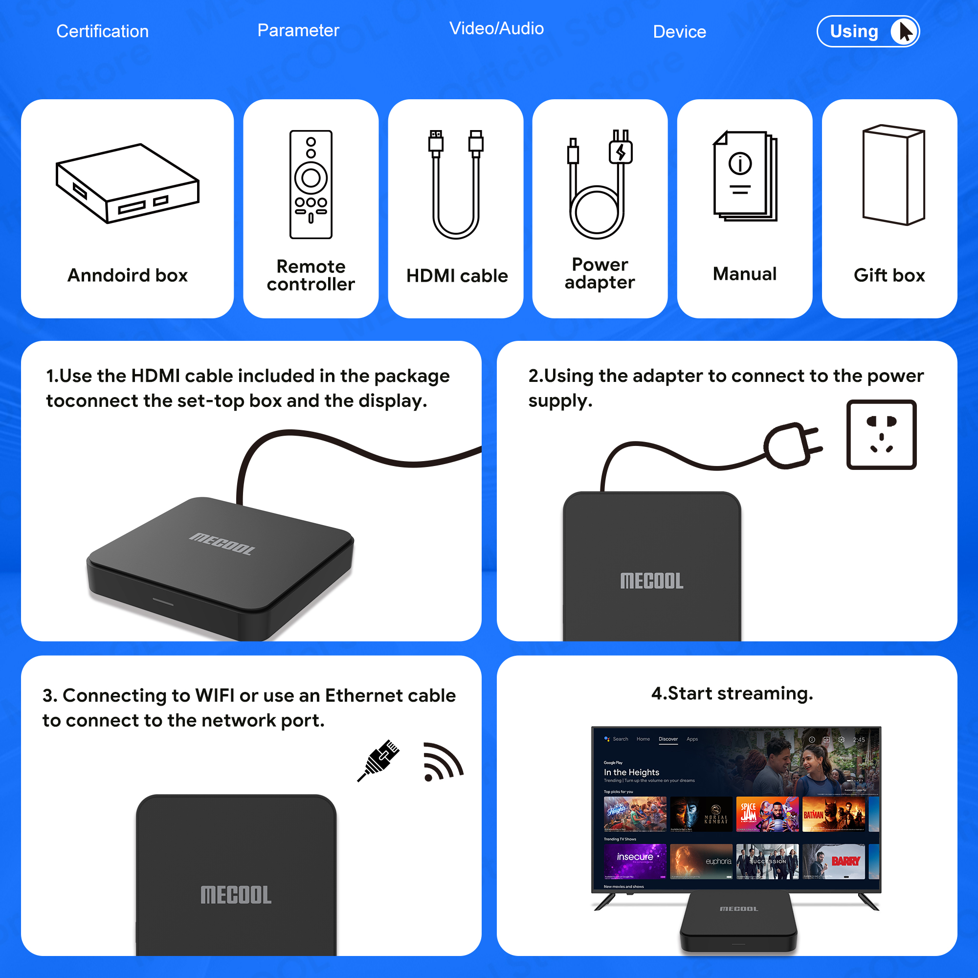 MECOOL Android 11 TV Box KM7 SE Google Certified With 2G+32G S905Y4 BT5.1 WiFi 2.4G&5G AV1 HDR Google Voice Media Player Box