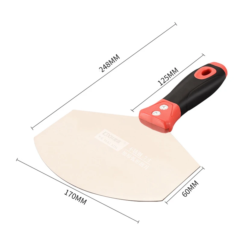 1PC สแตนเลสสตีลสีพลาสเตอร์พลั่ว Putty Knife Scraper Blade สี Feeder บรรจุไม้พายเครื่องมือก่อสร้าง