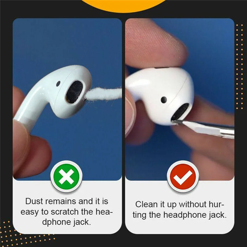 Bolígrafo de limpieza de auriculares inalámbricos con Bluetooth, Kit de limpiador de estuche de auriculares duradero, cepillo de limpieza para AirPods Por Samsung Xiaomi