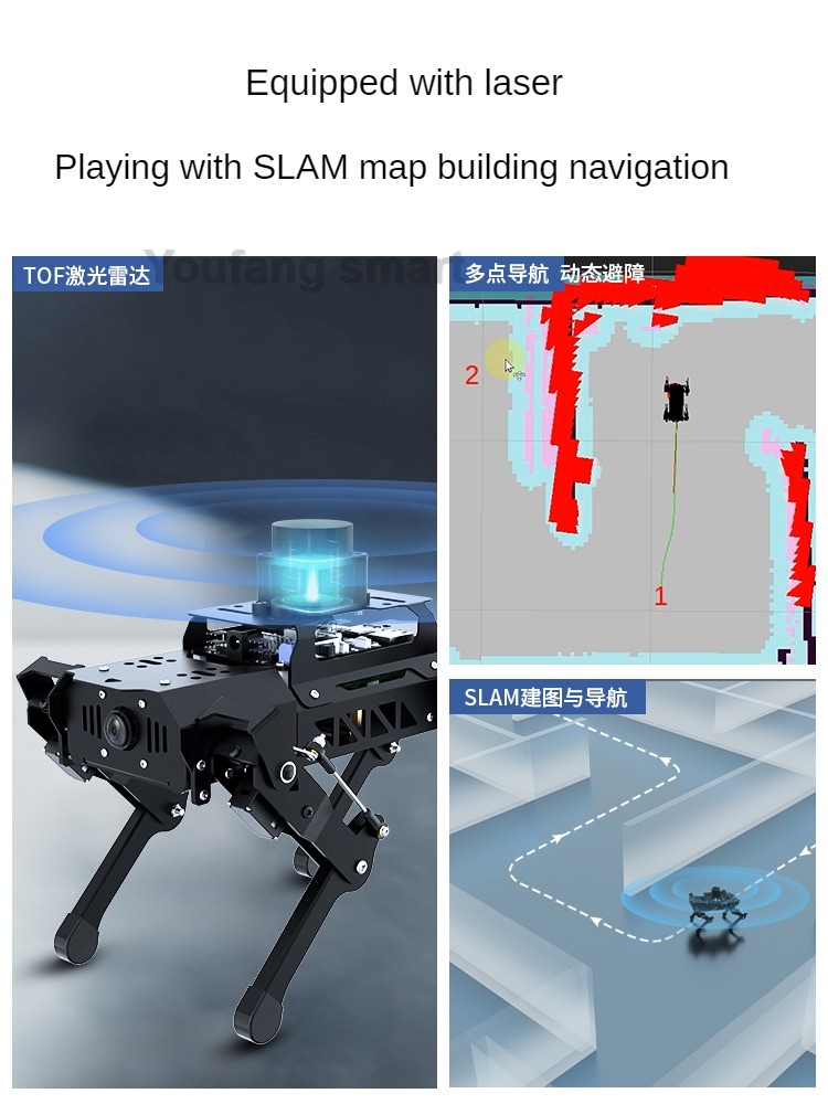 PuppyPi Metaal Viervoetige Robot Hond ROS Robot Bionische 4-potige Hond AI Visuele Erkenning voor Raspberry Pi Programmeerbare Robot Kit